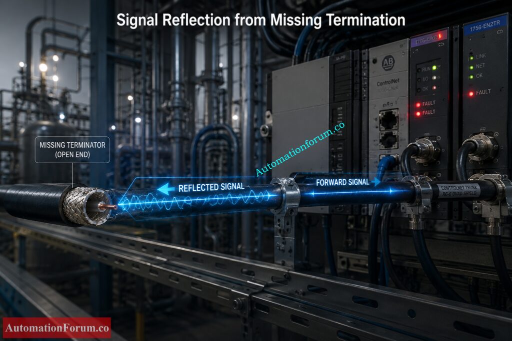 How Signal Reflection Happens in an Unterminated ControlNet Network
