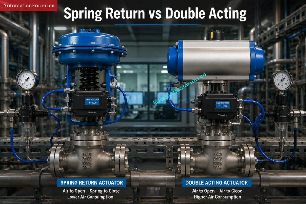 Spring Return vs Double Acting Actuator Air Consumption