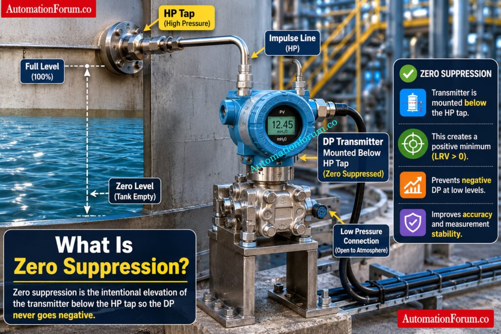 What Is Zero Suppression in Open Tank Level Measurement?