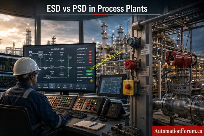 ESD vs PSD: Difference Between Emergency Shutdown System and Process Shutdown System