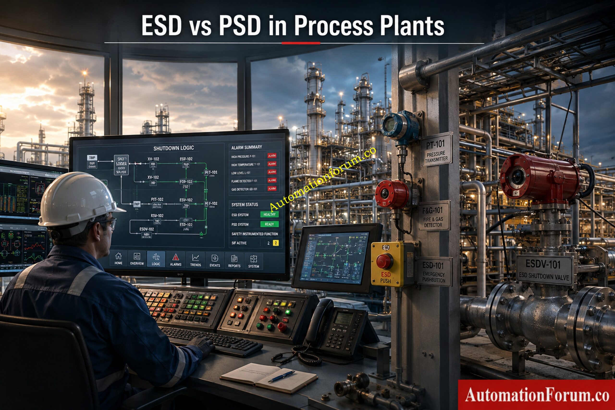 Process Shutdown ESD vs PSD: Emergency Shutdown vs Process Shutdown