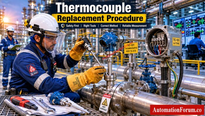 Faulty Thermocouple Replacement Procedure in Process Area: Complete Step-by-Step Field Guide for Instrumentation Engineers