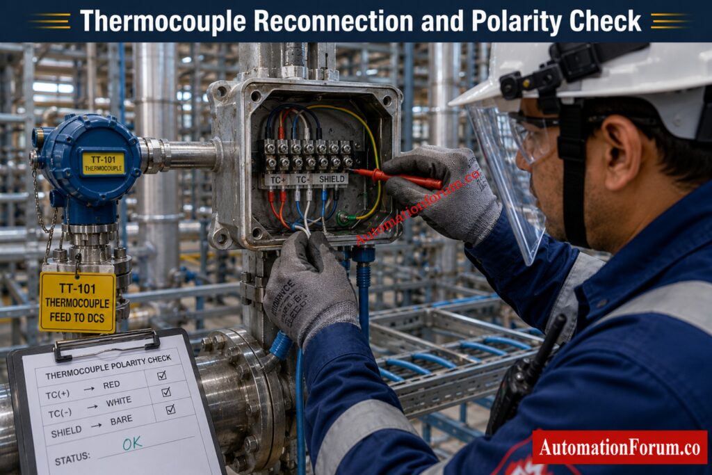 Faulty Thermocouple Replacement Procedure  - Post-Installation Verification and Loop Testing