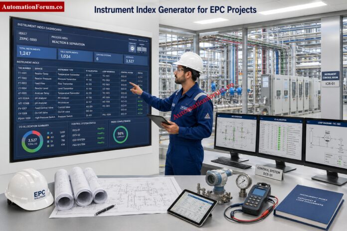 Instrument Index Generator for EPC Instrumentation Projects