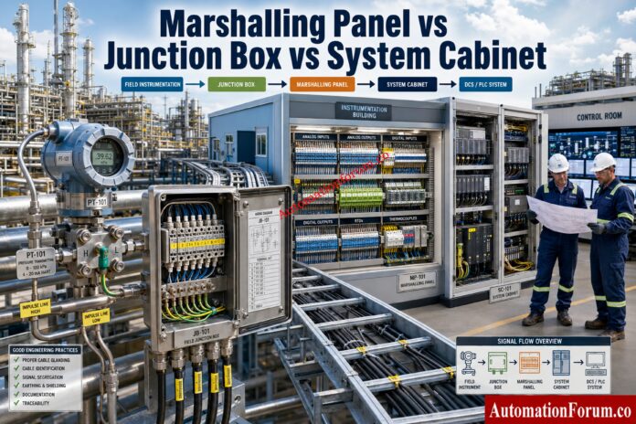 Marshalling Panel vs Junction Box vs System Cabinet: Complete Guide for Instrumentation and Control Engineers