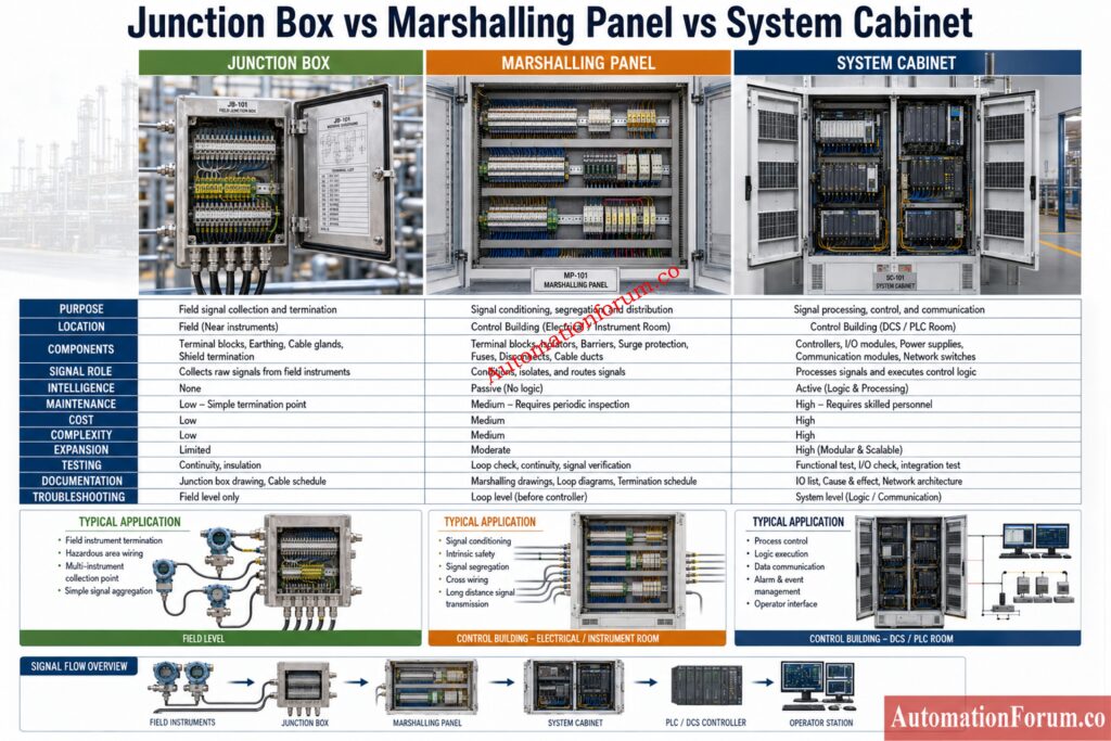 Marshalling Panel vs Junction Box vs System Cabinet