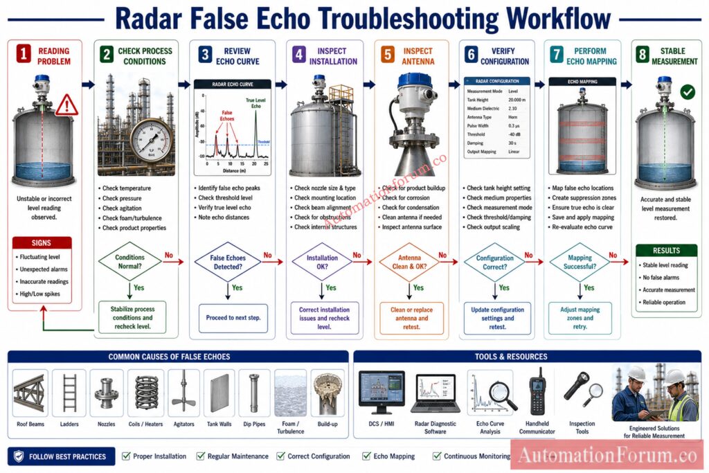 Step-by-Step Radar Level Transmitter False Echo Troubleshooting
