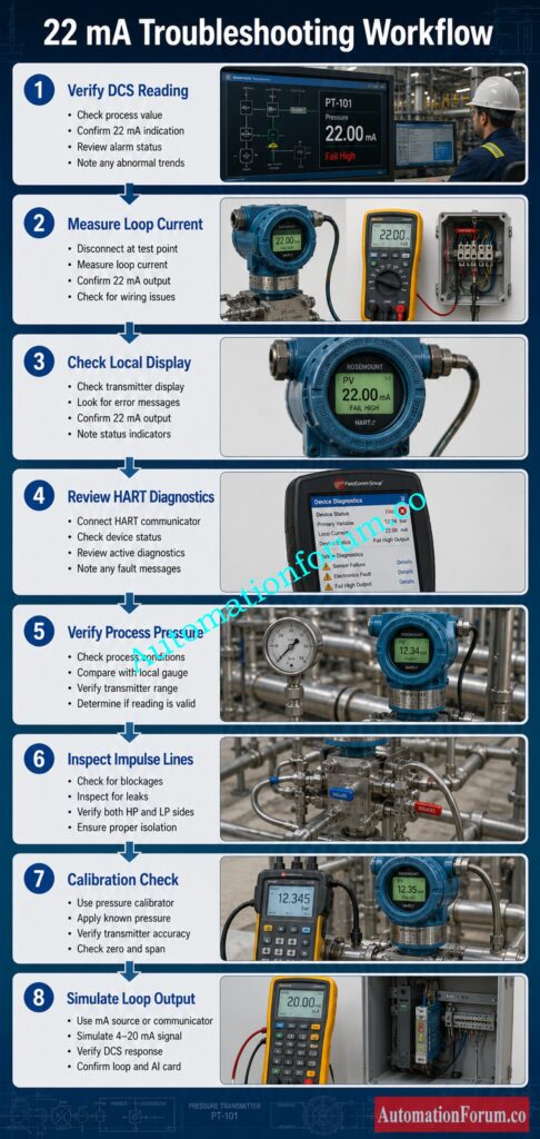 How to Troubleshoot a Pressure Transmitter Showing 22 mA