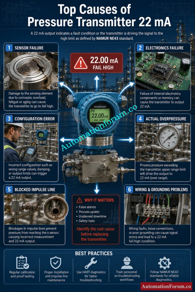 Top Causes of a Pressure Transmitter Showing 22 mA