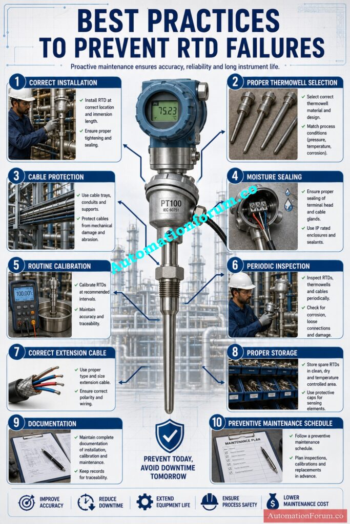 common reasons for RTD failures, troubleshooting methods, preventive maintenance tips