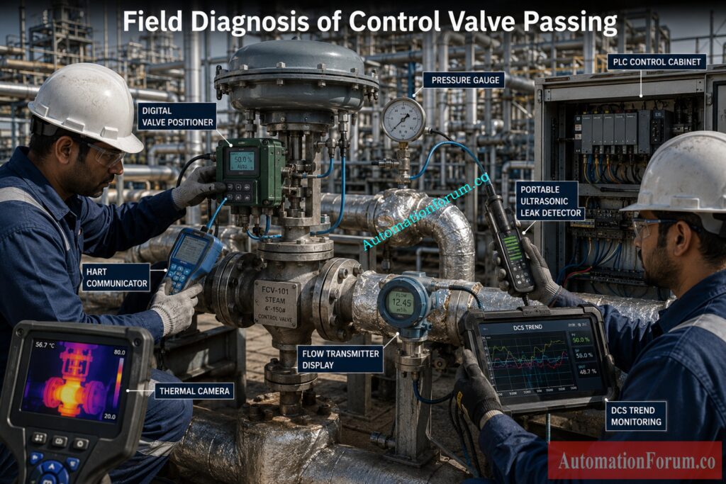 Field Diagnostic Techniques for Detecting Control Valve Passing