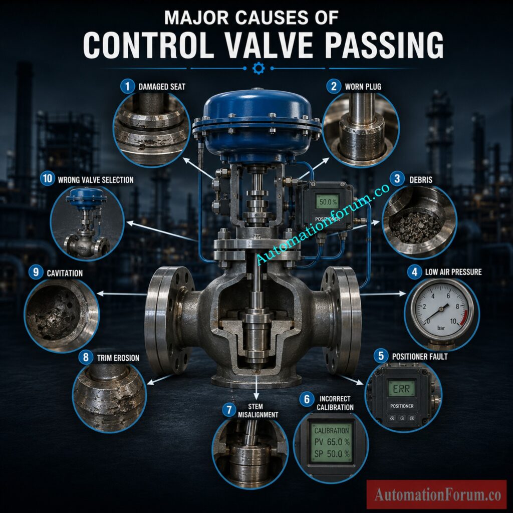 Major Causes of Control Valve Passing   - chart  