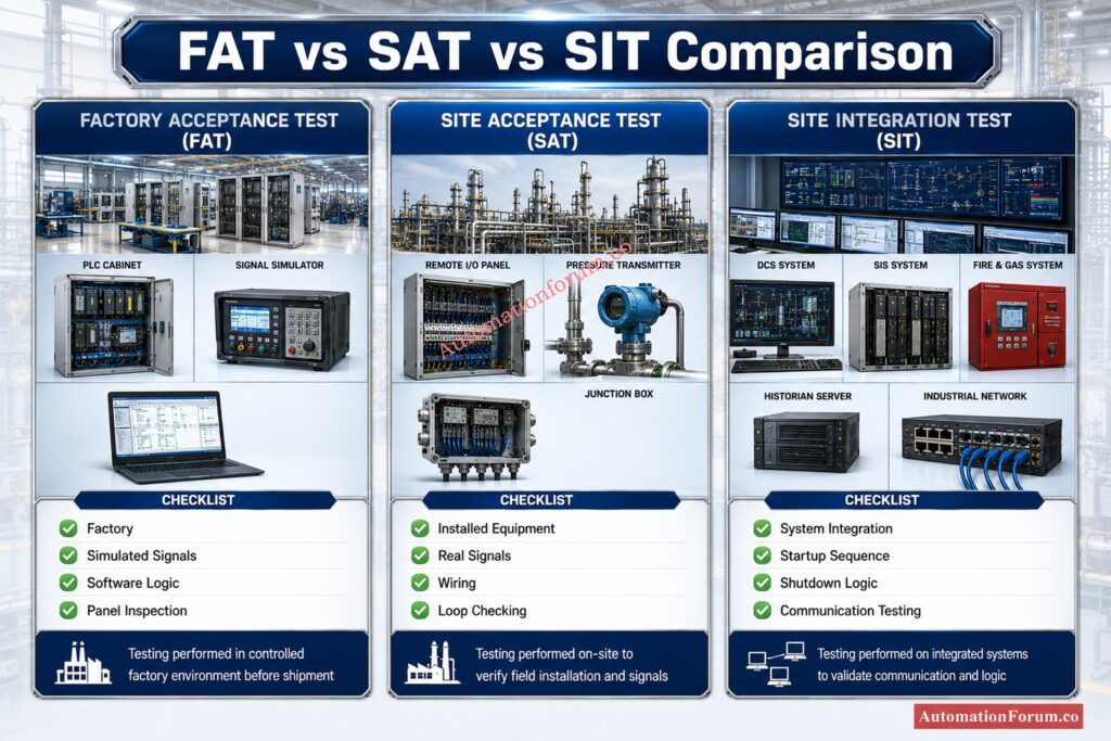FAT vs SAT vs SIT Comparison Table