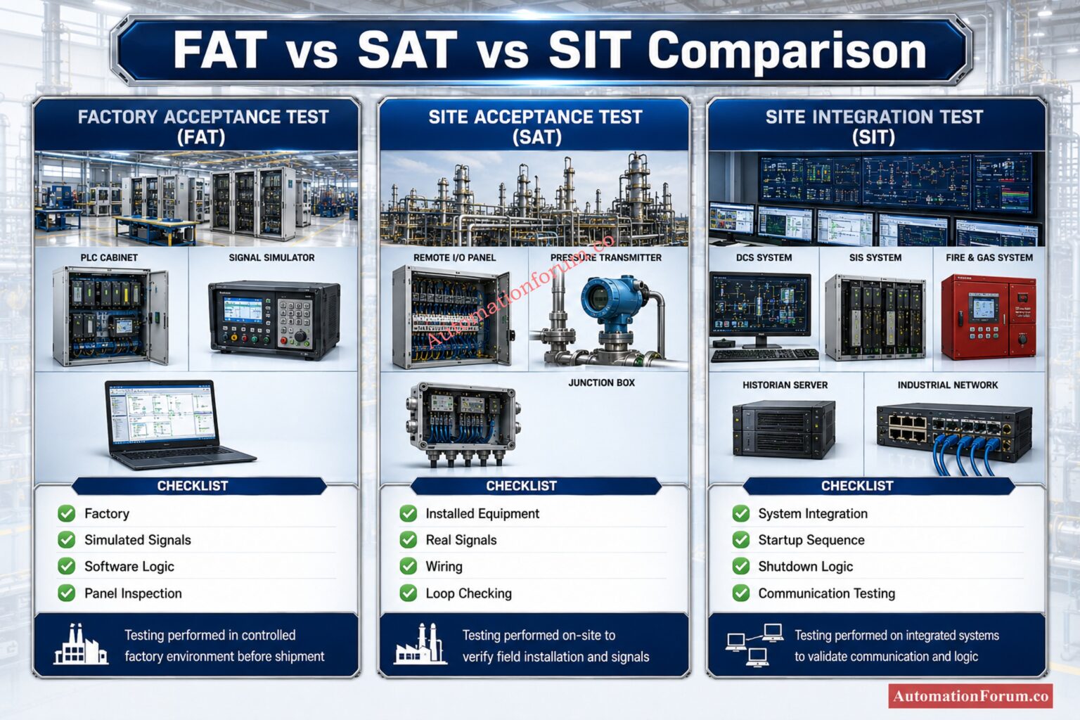 FAT vs SAT vs SIT Explained with Industrial Examples