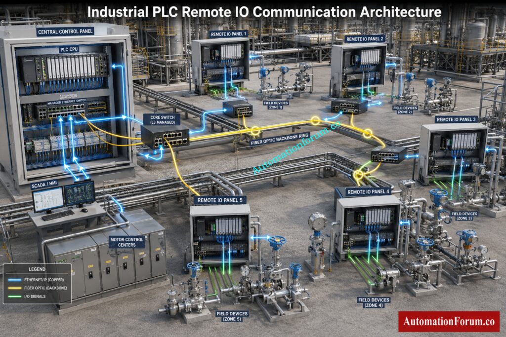 How PLC Remote IO Rack Communication Works in Industrial Automation -  PLC Scan Cycle and Remote IO Data Exchange