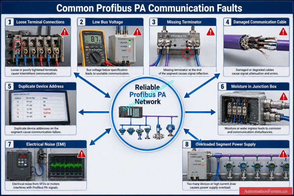 Common Symptoms of Profibus PA Communication Problems