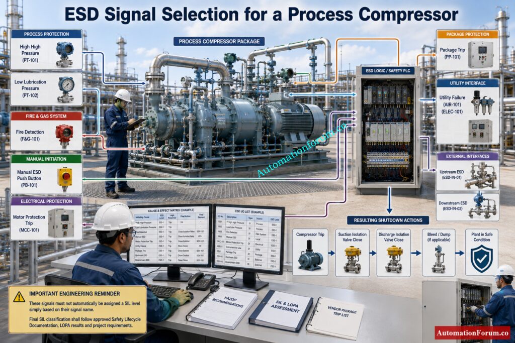 Practical ESD Signal Selection Example for a Process Compressor