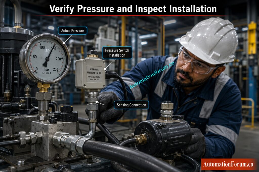 Verify the Actual Hydraulic System Pressure
