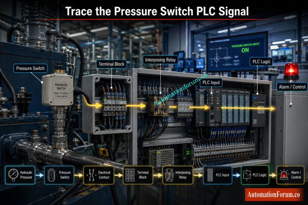Check the Pressure Switch PLC Input Signal