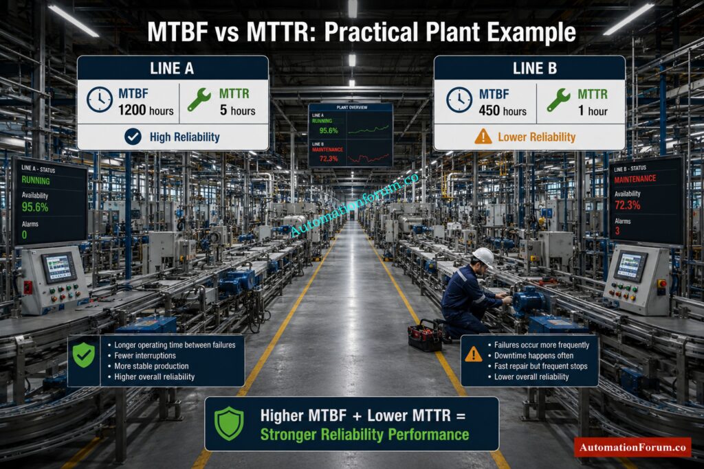 MTBF vs MTTR Practical Plant Example
