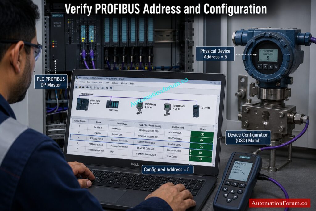 Check GSD File and PROFIBUS Configuration