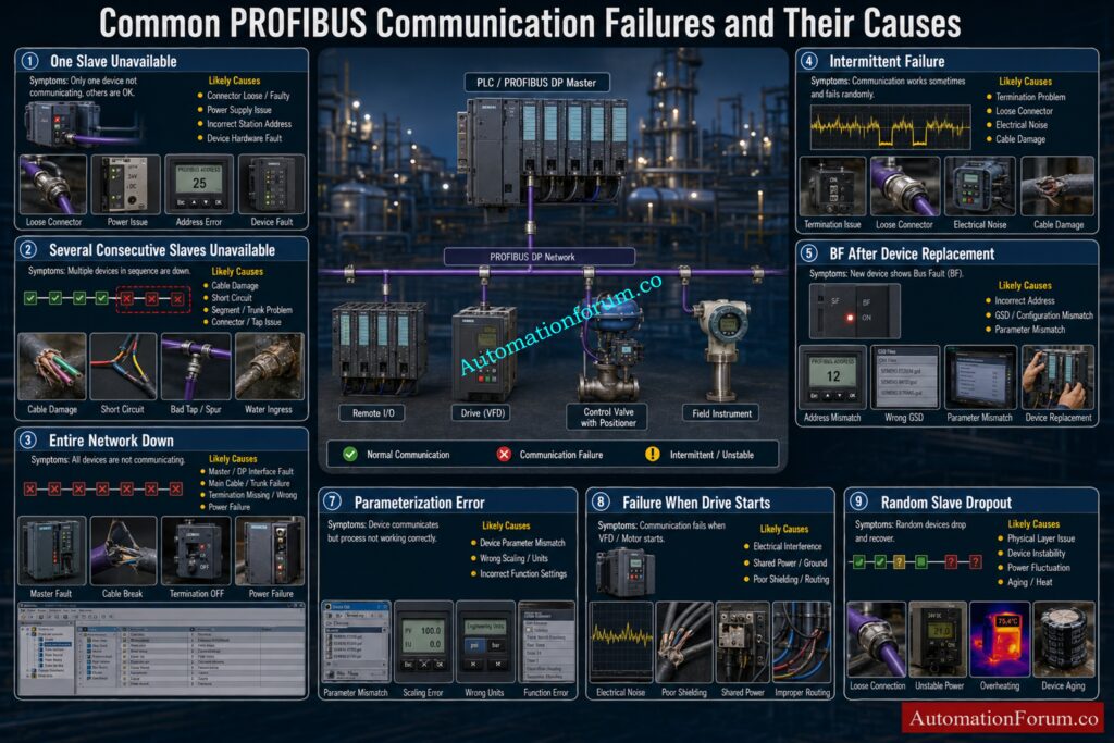 Common PROFIBUS Communication Failures and Their Causes