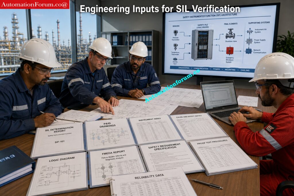 Engineering Inputs and Outputs for SIL Verification