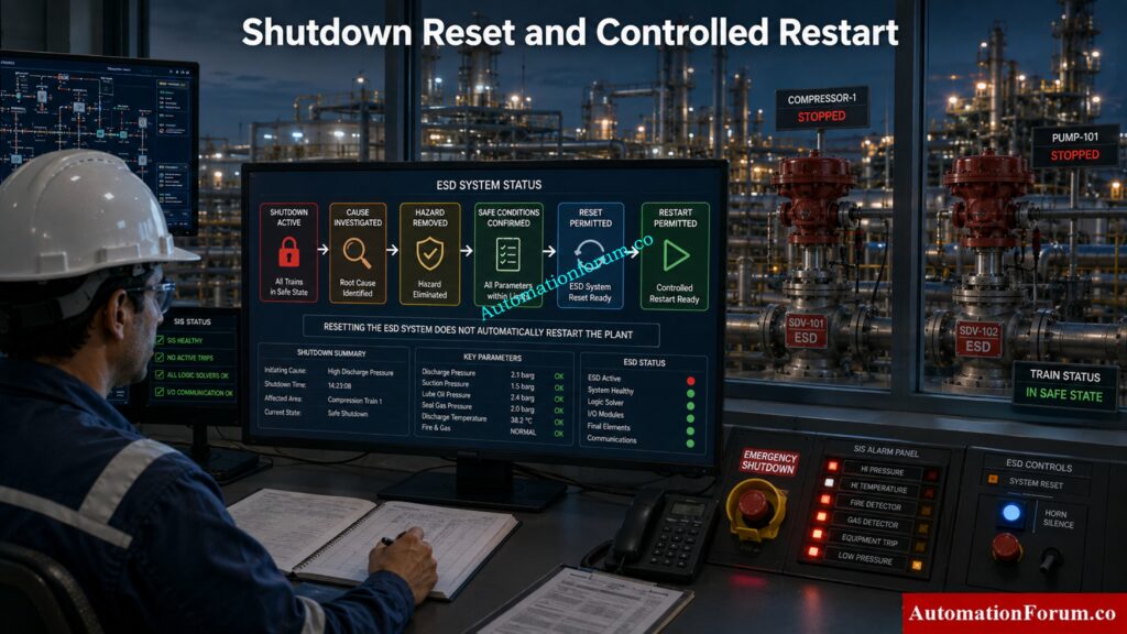 ESD Shutdown Reset and Restart Philosophy