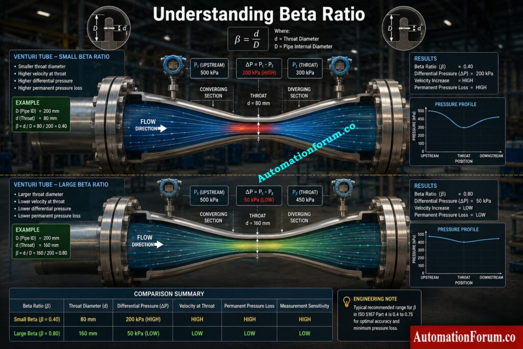 Beta Ratio in Venturi Flowmeter Calculator