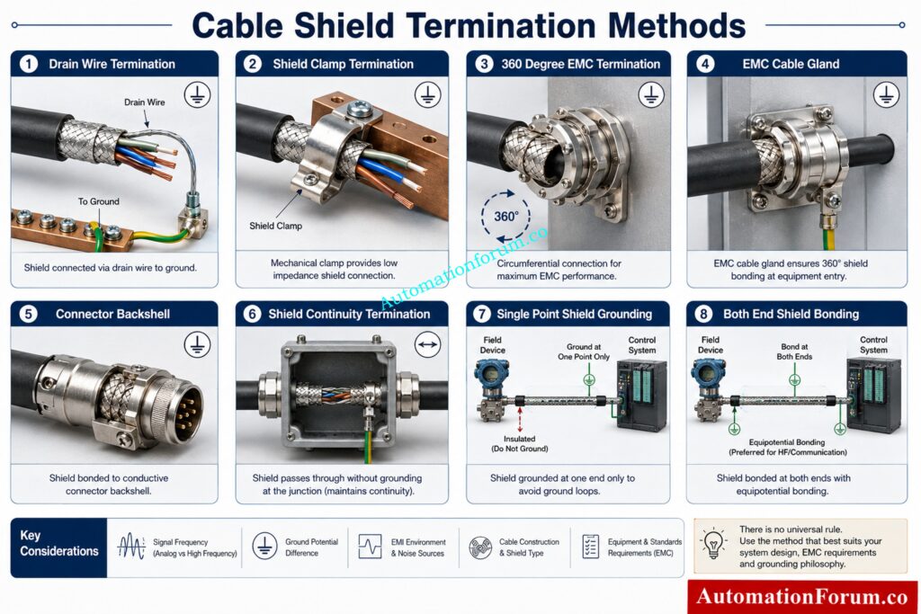 Cable Shield Termination Methods