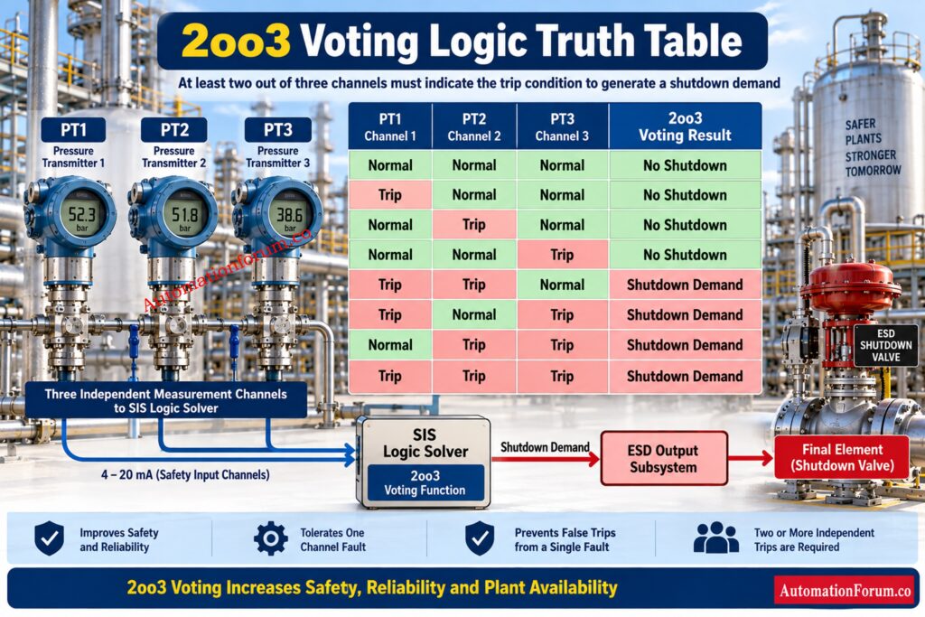 2oo3 Voting Logic Truth Table