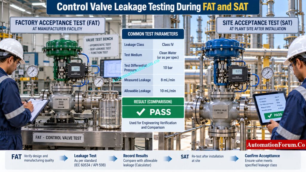 Control Valve Leakage Testing During FAT and SAT