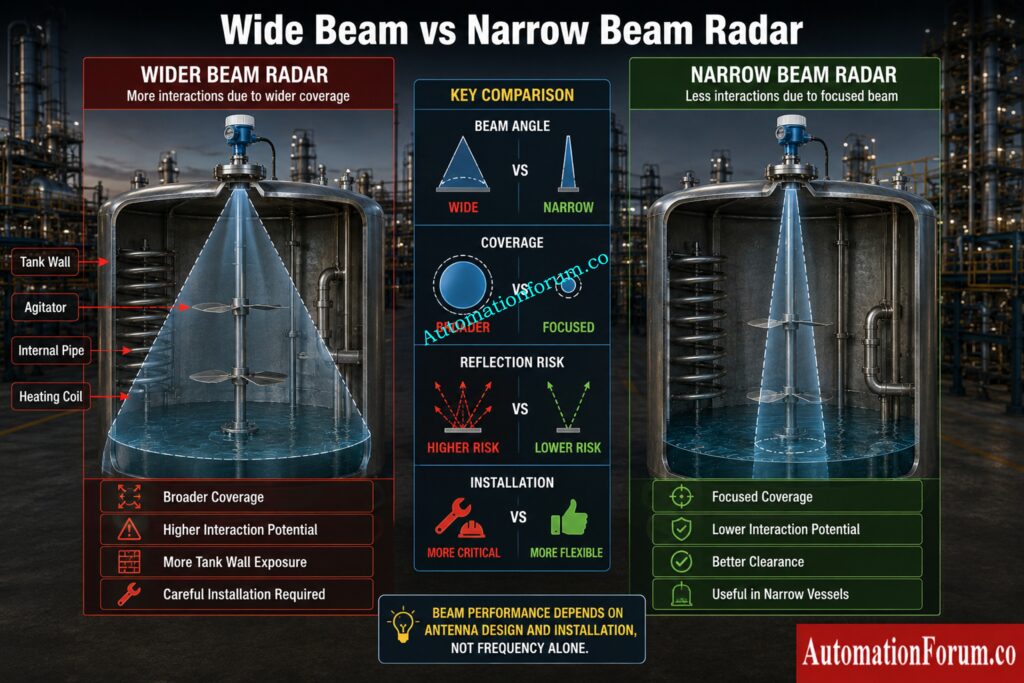 Wide Beam Angle Versus Narrow Beam Angle in Radar Level Transmitters