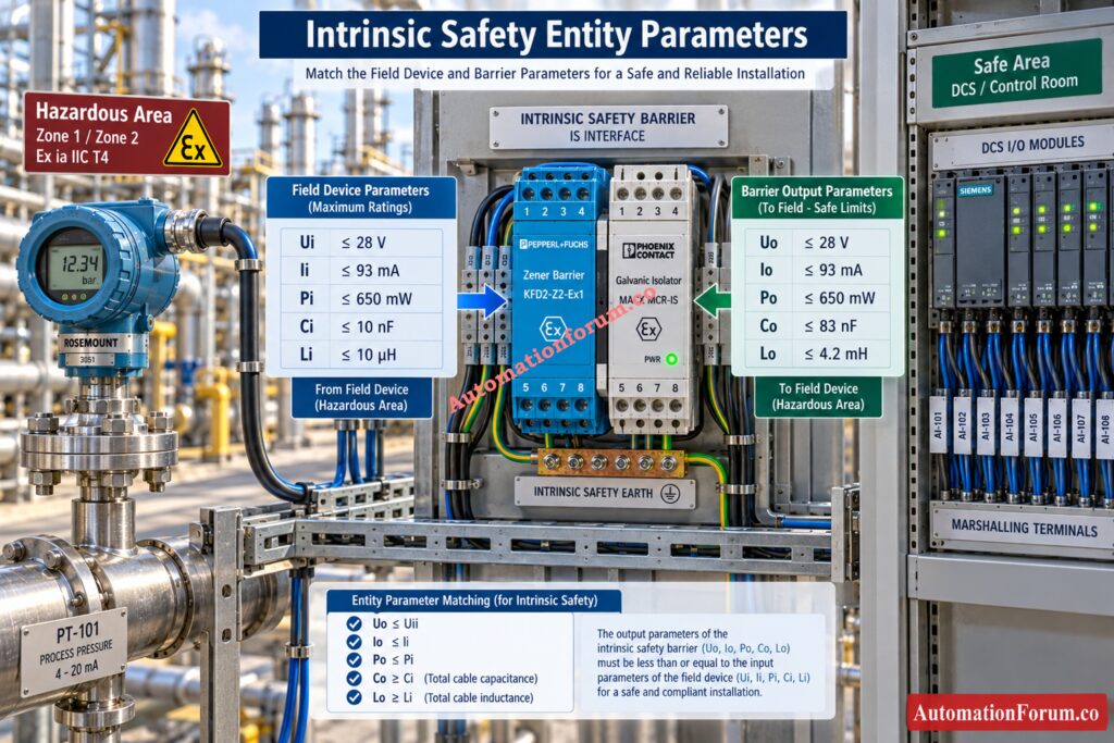 Intrinsic Safety Entity Parameters for Barrier Selection