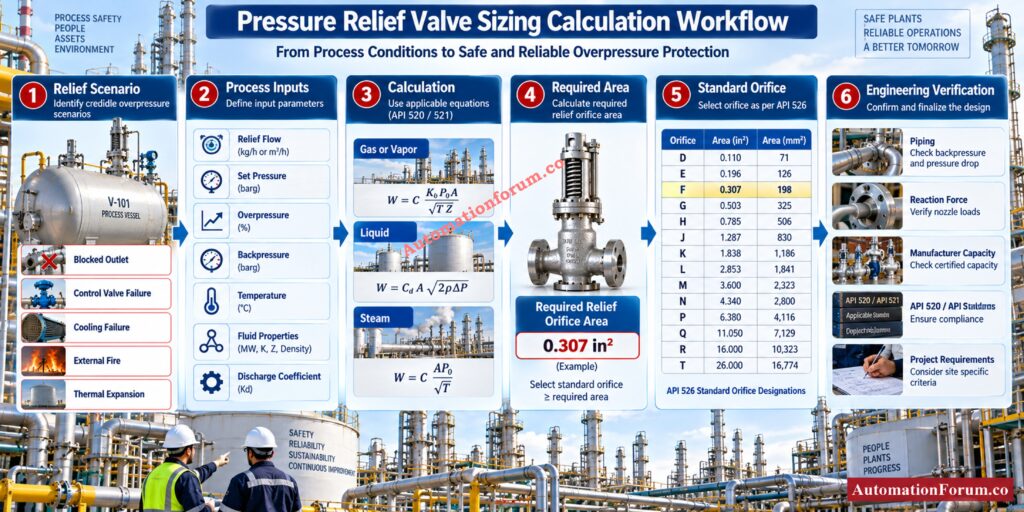 How the Pressure Relief Valve Sizing Calculator Works