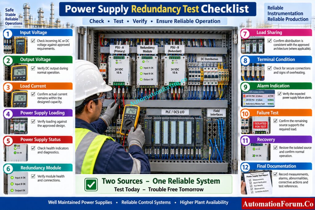 Power Supply Redundancy Test Checklist