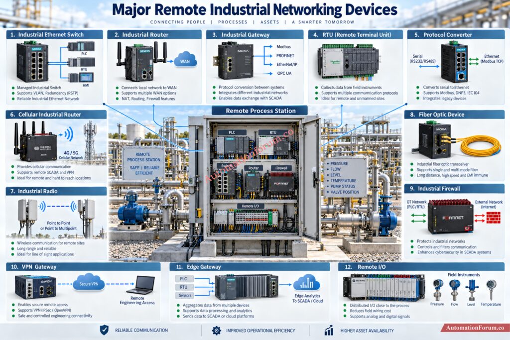 Major Remote Industrial Networking Devices
