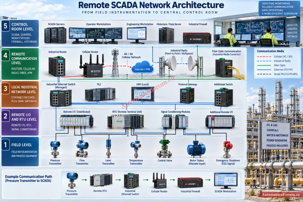 Practical Remote SCADA Communication Example
Remote Pumping Station Network Architecture