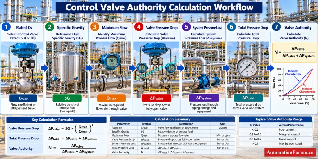 Control Valve Authority Calculation Formula