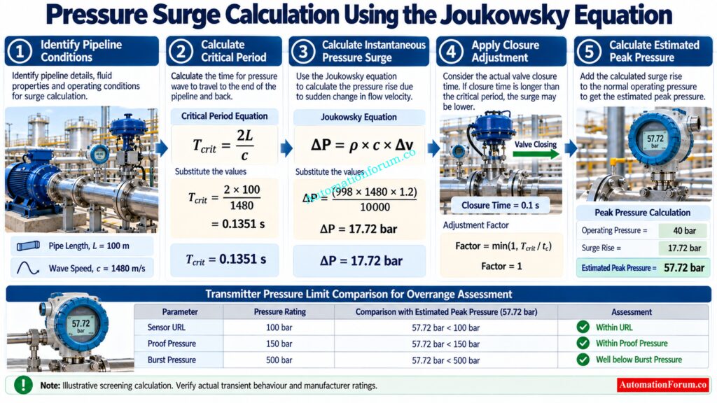 Pressure Transmitter Overrange Calculation Example