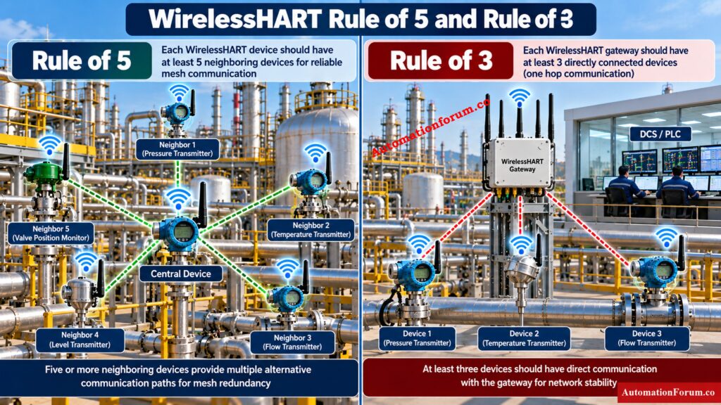 WirelessHART Rule of 5 and Rule of 3