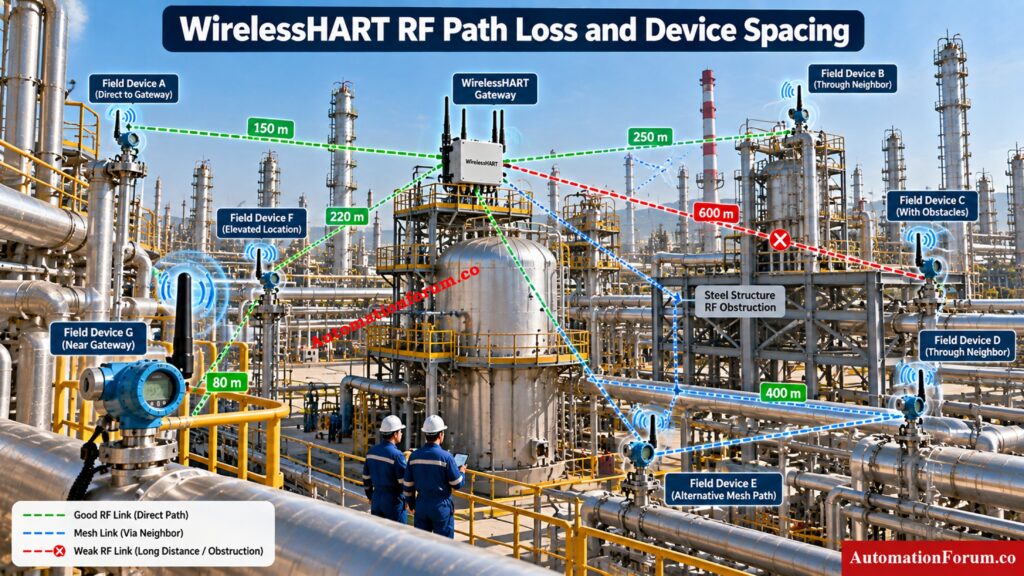 WirelessHART RF Path Loss and Link Margin
